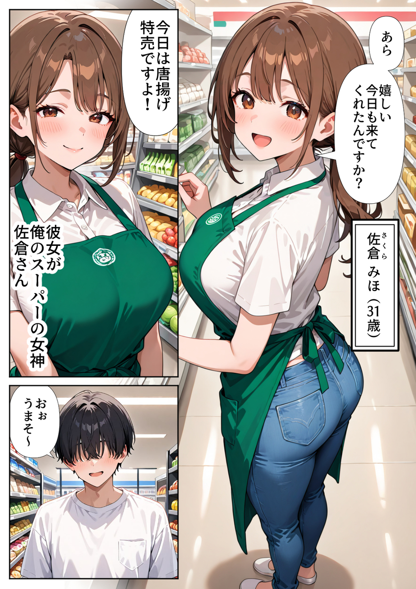 【エロ漫画】スーパーで働く人妻に思い通りになる催眠を使ってみた結果