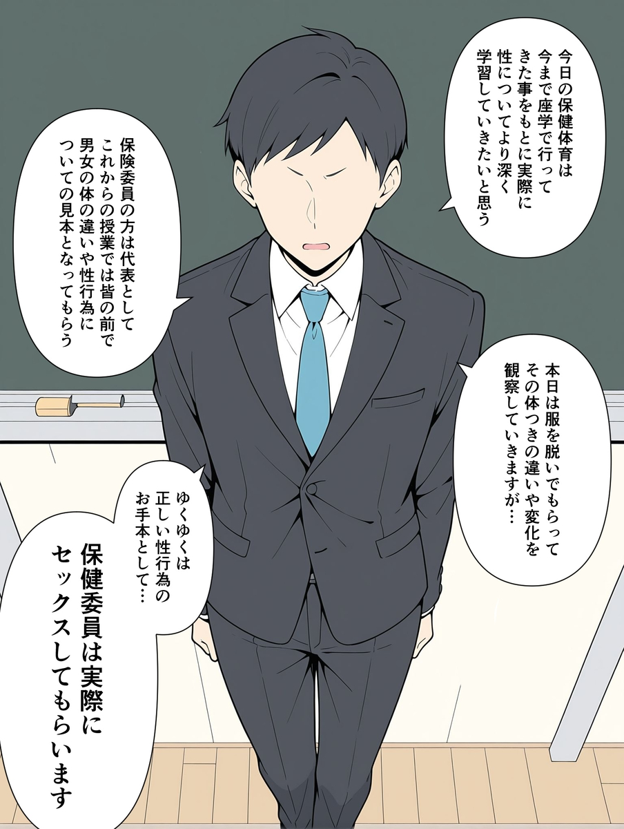 【えろまんが】本物の性を学ぶカリキュラムを導入した学園では実演形式で伝える実践型性教育が行われることに…
