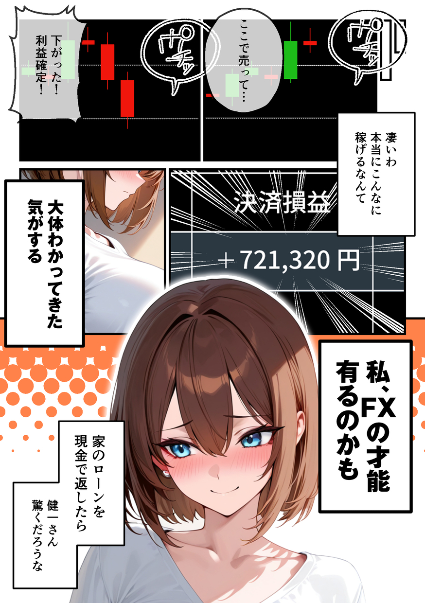 【えろまんが】ハイレバトレードで損失を出した奥様が主人に内緒でデリヘルで稼いで補填することに…