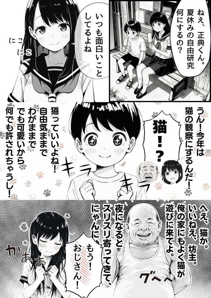 【エロ漫画】初恋のお姉ちゃんがおじさんと…幼いころにこんなエッチなことを見てしまうと…絶対トラウマになるよな…