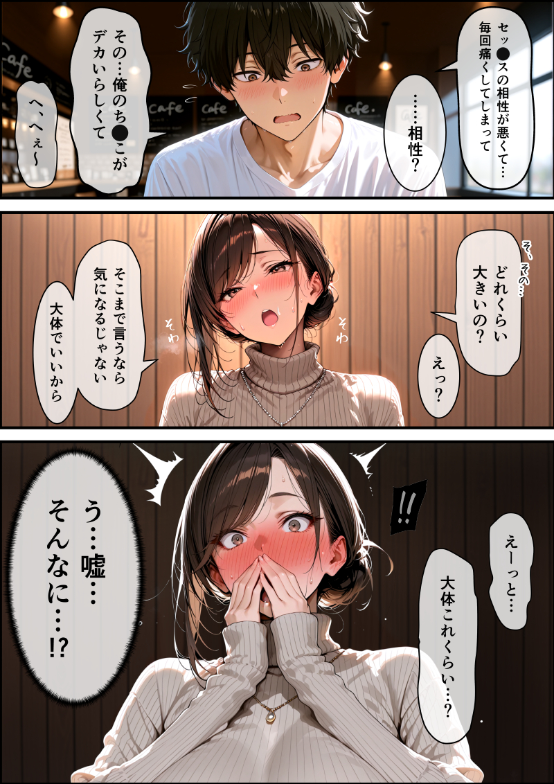 【エロ漫画】規格外のアソコで彼女のお母さんとのママ活エッチが最高すぎる！