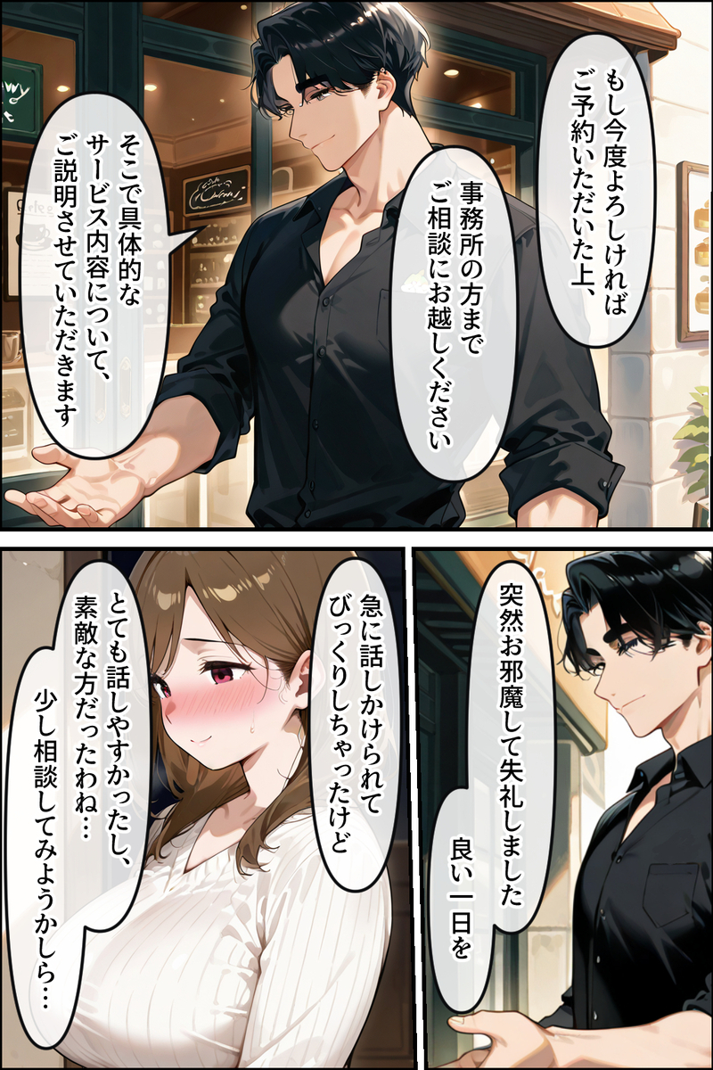 【エロ漫画】コンサルとの性行為の虜となりセックスの虜になる人妻