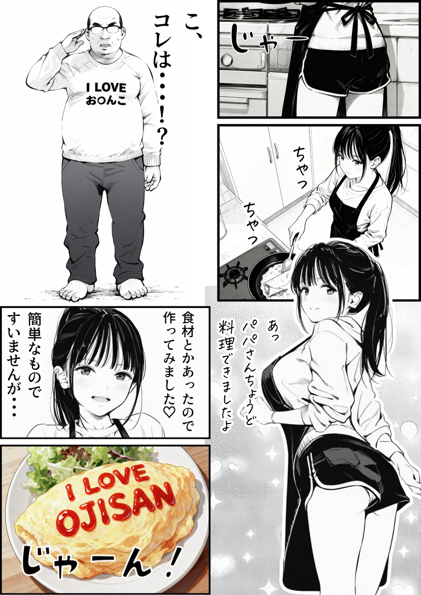 【エロ漫画】娘の親友ととんでもない部屋にとじこめられたおっさん…これはもうエッチするしかないよな…