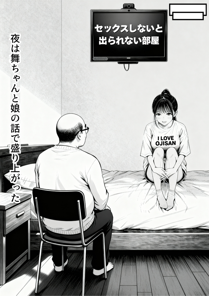 【エロ漫画】娘の親友ととんでもない部屋にとじこめられたおっさん…これはもうエッチするしかないよな…