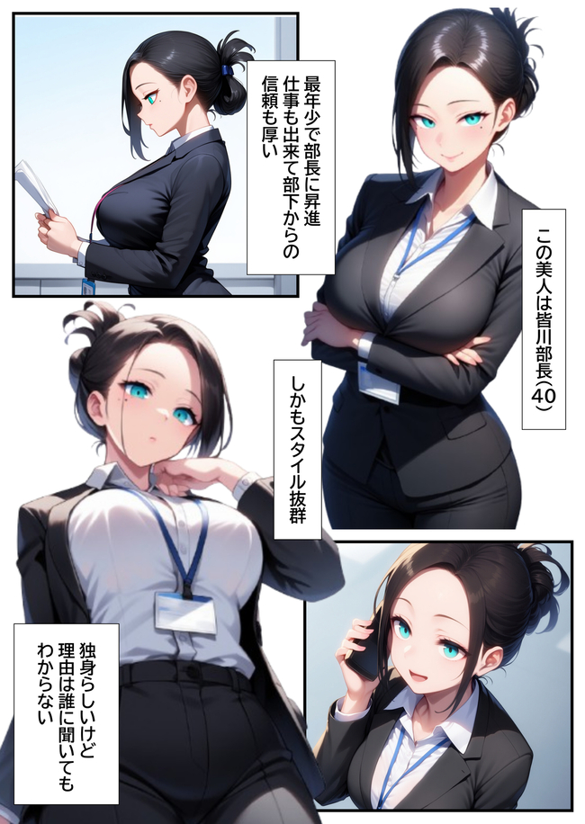 【エロ漫画】セクハラから守ってあげた憧れの爆乳女上司とあまあま孕ませエッチなエロ漫画