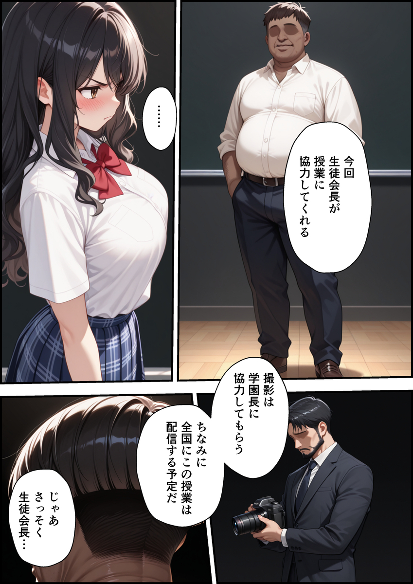 【エロマンガ】生徒会長が学校を守る為に性教育のモデルになることに…