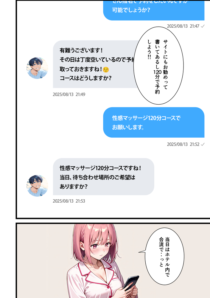 【エロ漫画】欲求不満なOLさんが初めての女風俗店で本番おねだりからのとろとろエッチ