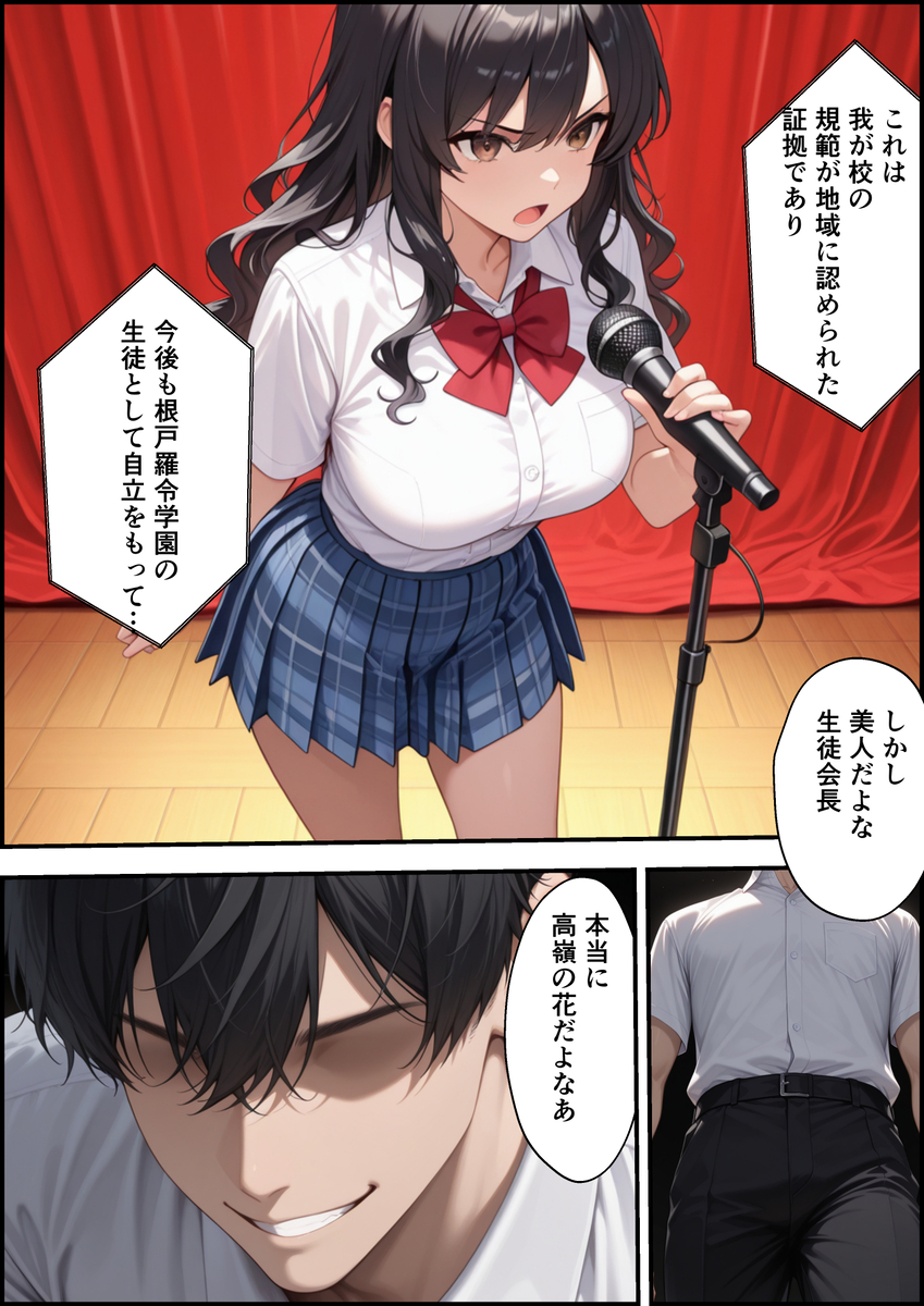 【エロマンガ】生徒会長が学校を守る為に性教育のモデルになることに…