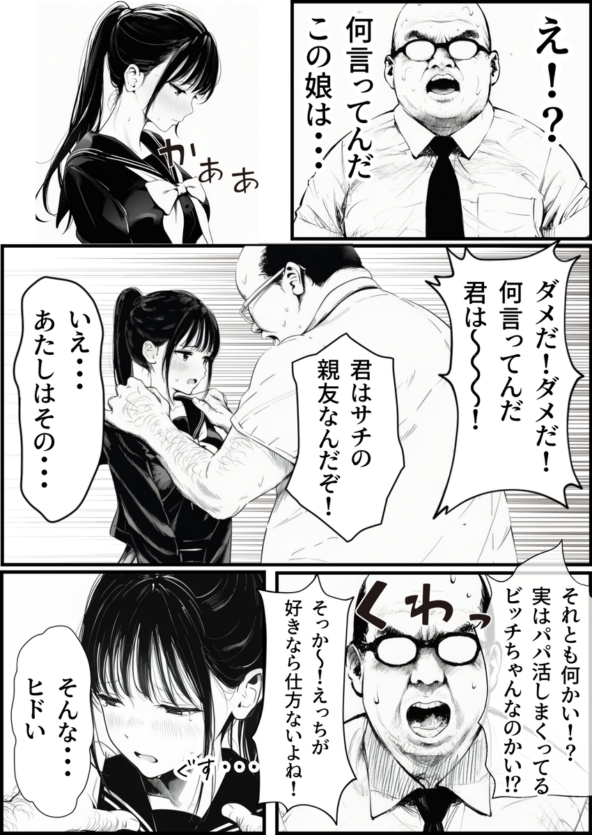 【エロマンガ】娘の親友とエッチな部屋に閉じ込めらてしまった結果…