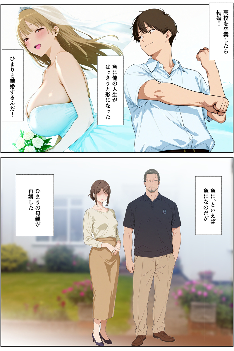 【エロ漫画】僕の大好きな幼馴染は新しい義父によって処女膜を破られ…