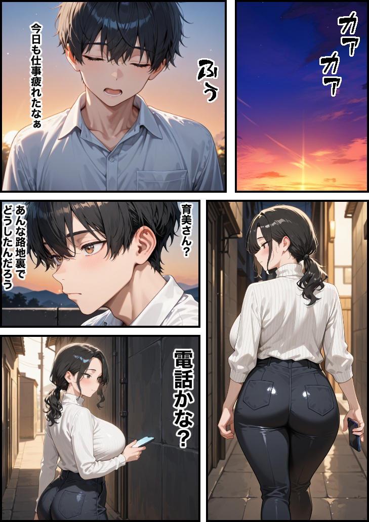 【えろまんが】未亡人に惚れた心優しい若い男とのセックスにドキドキが止まらない！