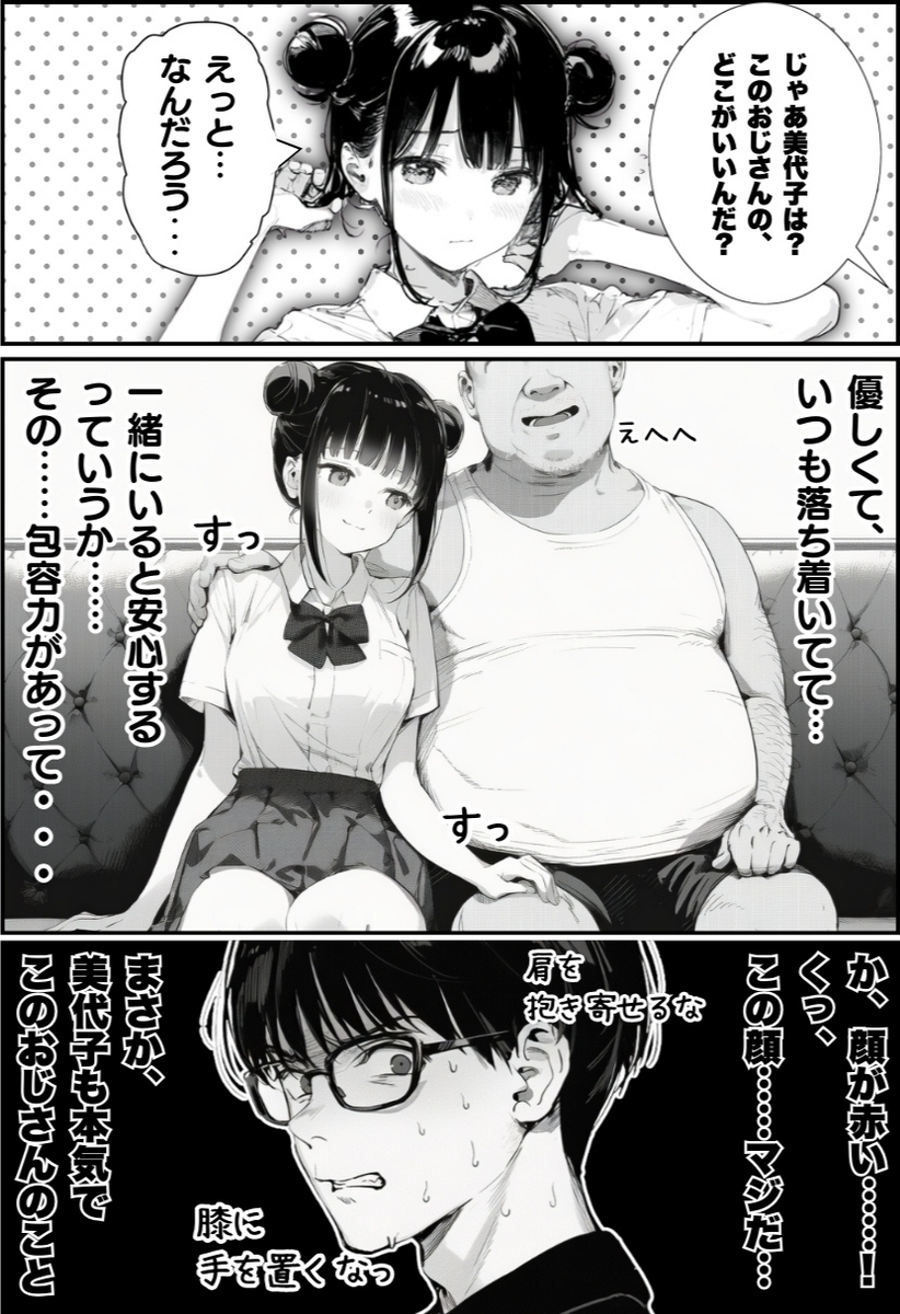 【エロ漫画】大好きな妹の彼氏がこんな中年おっさんって…しかもエッチしまくってるって…
