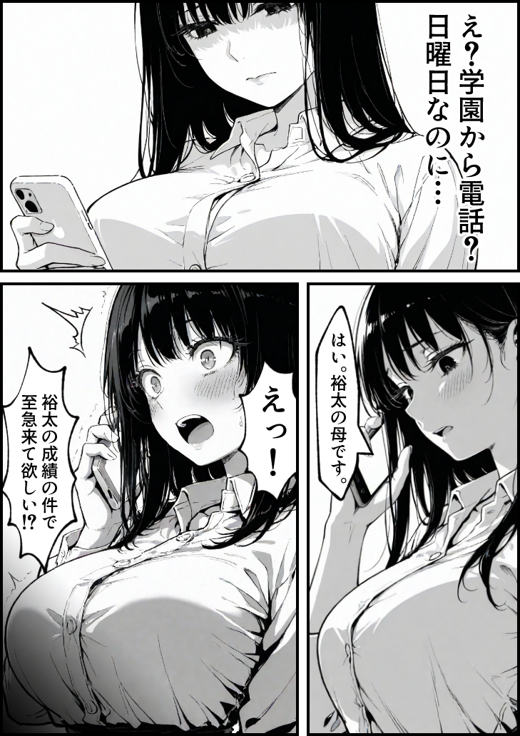 【エロ漫画】息子を一心に想う母の心と裏腹に疼き続ける身体の狭間で清純な人妻は少しずつ堕ちていく