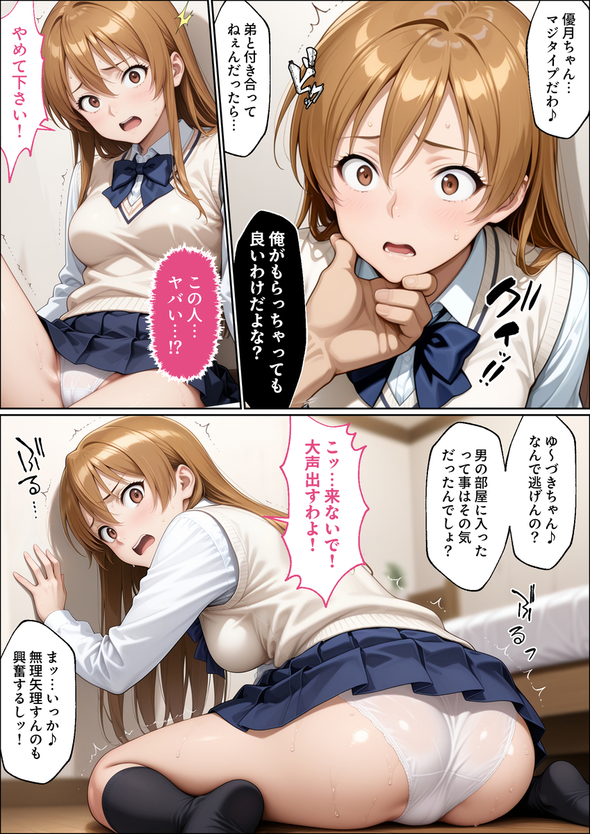 【えろまんが】俺の彼女は俺の親父と兄貴に何度も強制的に子宮に中出しされまくって…