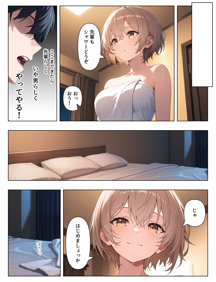 【エロマンガ】エッチが下手なことを後輩OLに伝えてみたら…一緒に練習してくれるって…