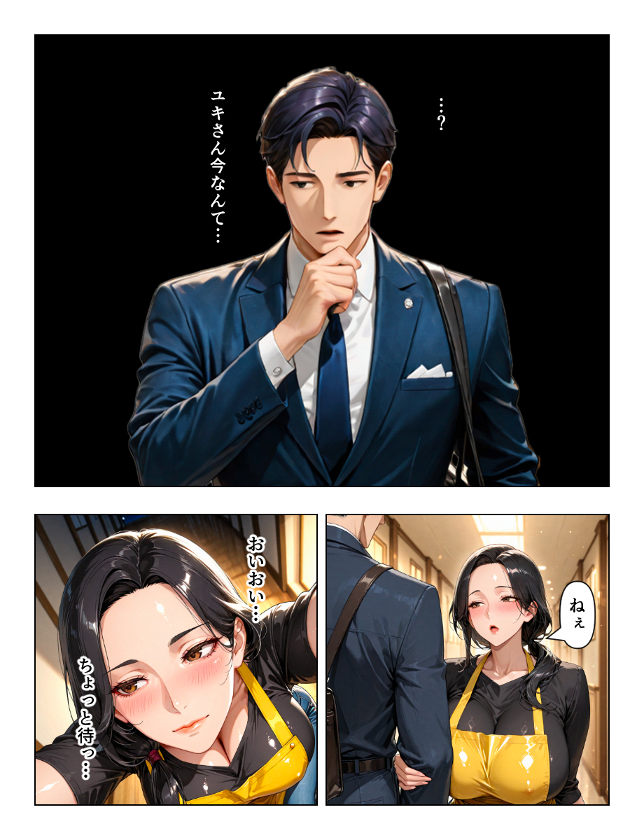 【エロ漫画】エッチなカラダした上司の奧さんのアプローチが…これは我慢できない！