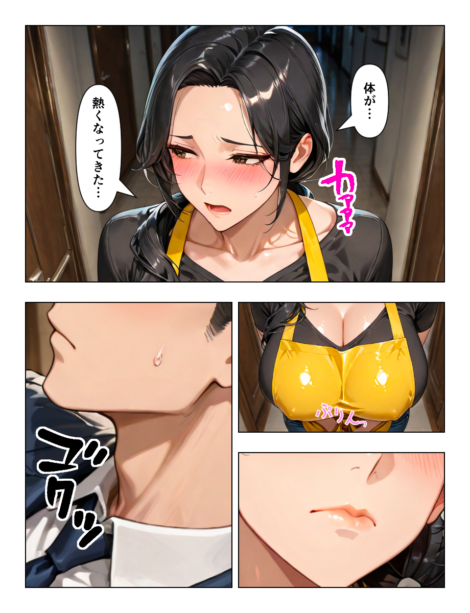 【エロ漫画】エッチなカラダした上司の奧さんのアプローチが…これは我慢できない！