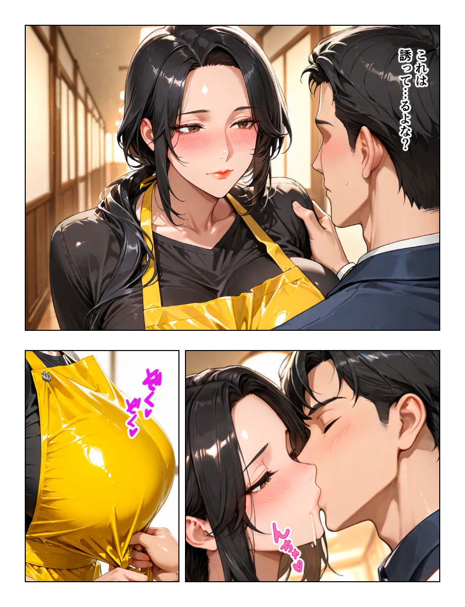 【エロ漫画】エッチなカラダした上司の奧さんのアプローチが…これは我慢できない！