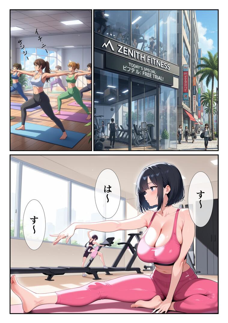 【えろ漫画】セックスレスの奥様…街で出会ったガチムチマッチョに一目惚れをしてしまい…