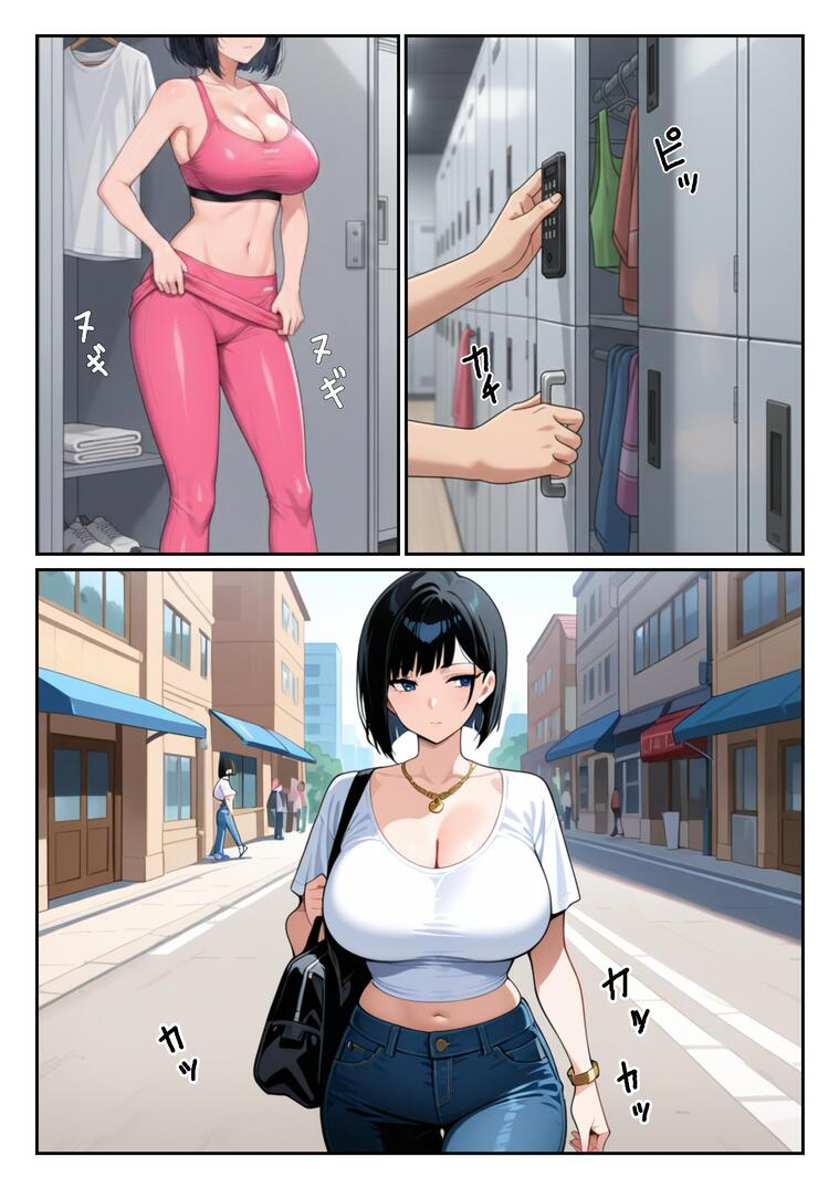 【えろ漫画】セックスレスの奥様…街で出会ったガチムチマッチョに一目惚れをしてしまい…