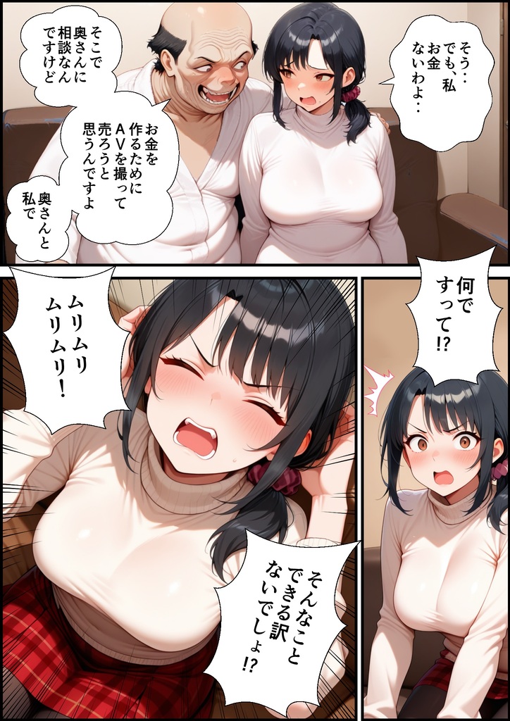 【エロ漫画】毒オジのセフレになってしまった人妻さん…とうとうハメ撮りAV出演することに…