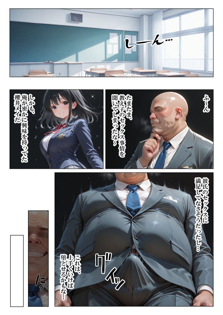 【エロ漫画】早漏体質の彼氏より絶倫教師を選んでしまった女の子の運命が…