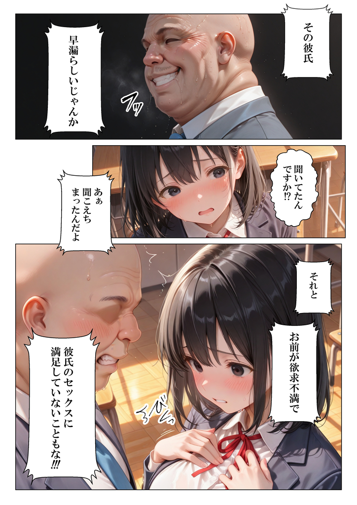 【エロ漫画】早漏体質の彼氏より絶倫教師を選んでしまった女の子の運命が…