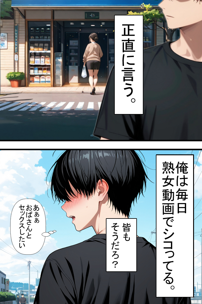 【エロ漫画】1年間のセックスレスの人妻さん隣に住んでる若い男のアソコで完全にメス堕ち…