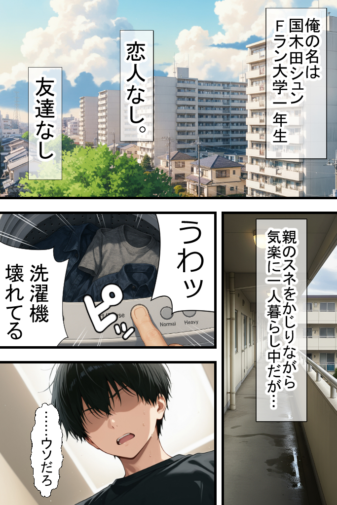 【エロ漫画】1年間のセックスレスの人妻さん隣に住んでる若い男のアソコで完全にメス堕ち…