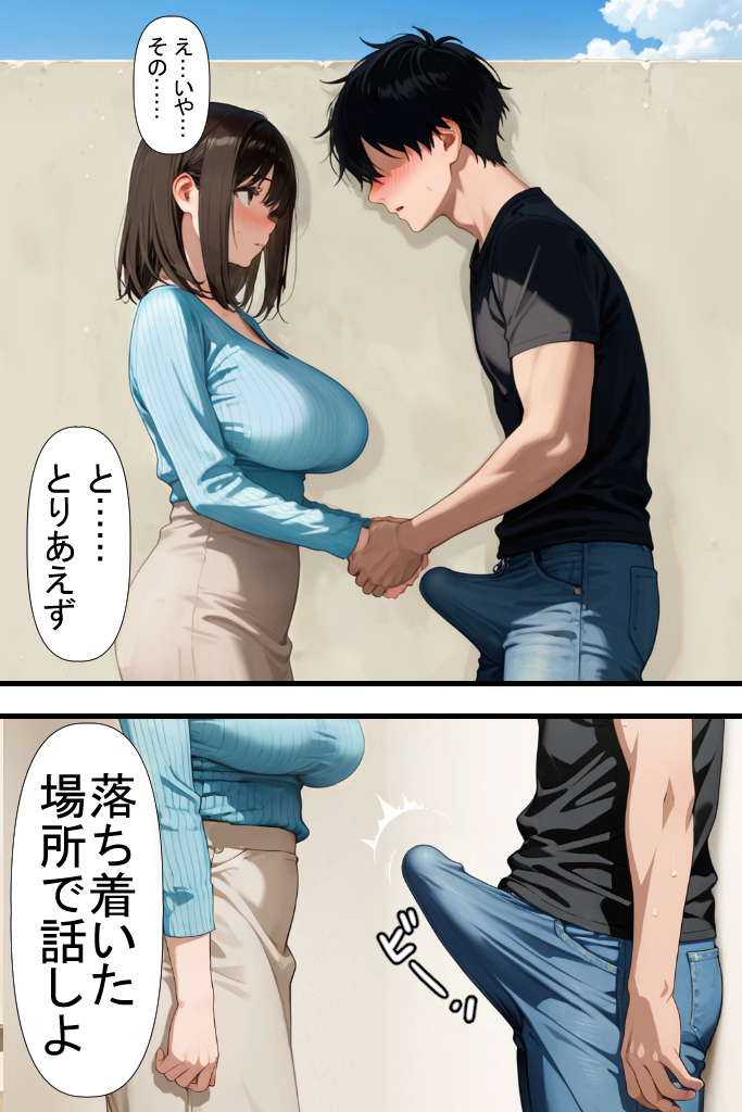 【エロ漫画】1年間のセックスレスの人妻さん隣に住んでる若い男のアソコで完全にメス堕ち…