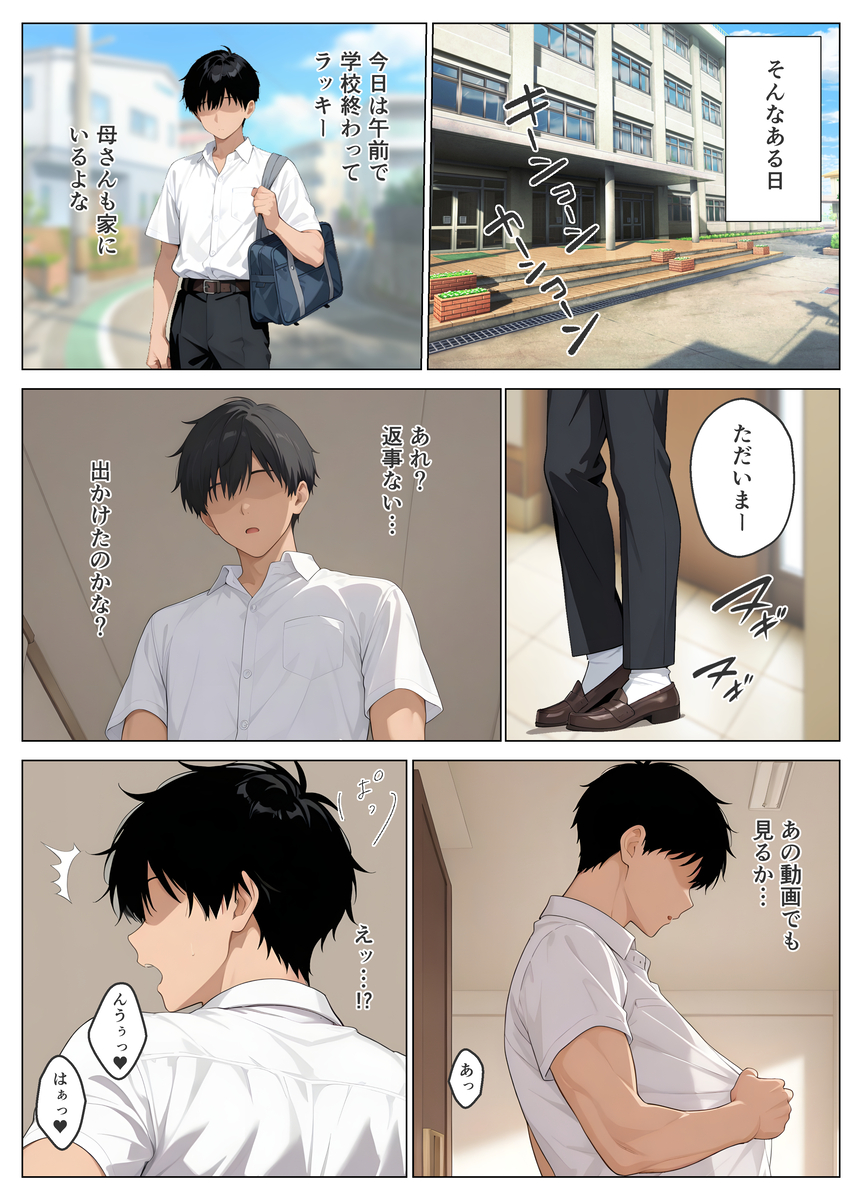 【エロマンガ】動画の中にはハメ撮りしてるお母さん…知らない男に中出しをされて喜ぶ母親の姿に勃起不可避！