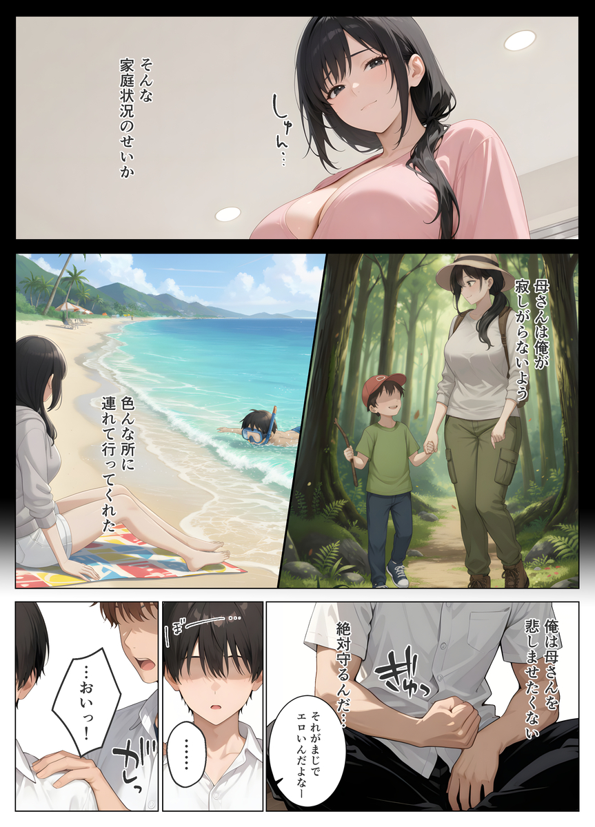 【エロマンガ】動画の中にはハメ撮りしてるお母さん…知らない男に中出しをされて喜ぶ母親の姿に勃起不可避！