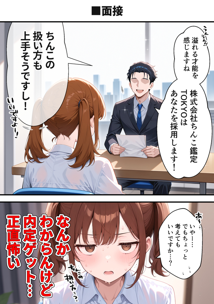 【エロ漫画】月給50万円に釣られて入社した女子大生の仕事内容がエロすぎたwww