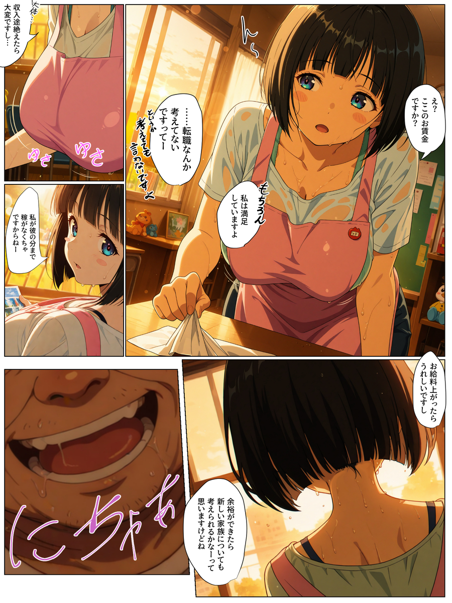 【えろまんが】若妻ドMな保育士さん園長先生に狙われて完全に快楽堕ちしてしまう…