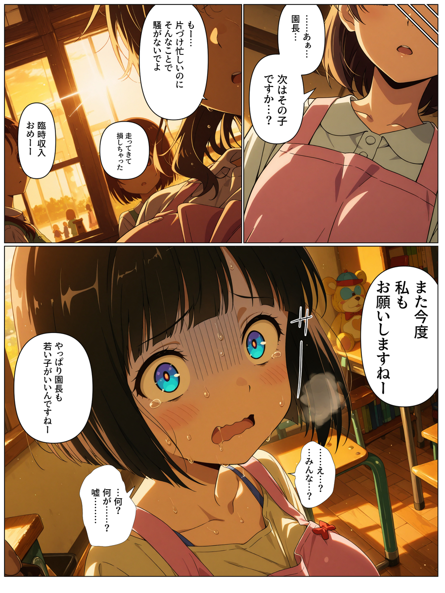 【えろまんが】若妻ドMな保育士さん園長先生に狙われて完全に快楽堕ちしてしまう…