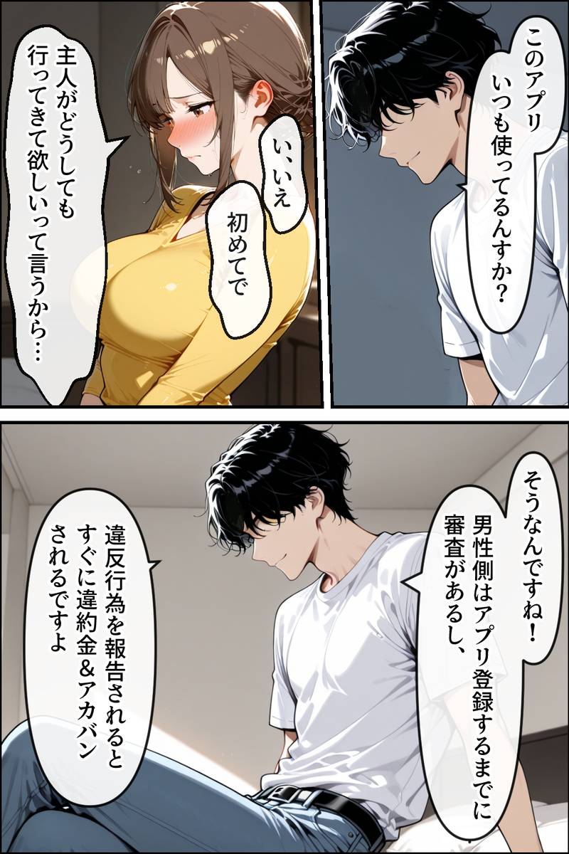 【エロ漫画】寝取らせ相手を選ぶマッチングアプリに沼る人妻さんがシコリティー