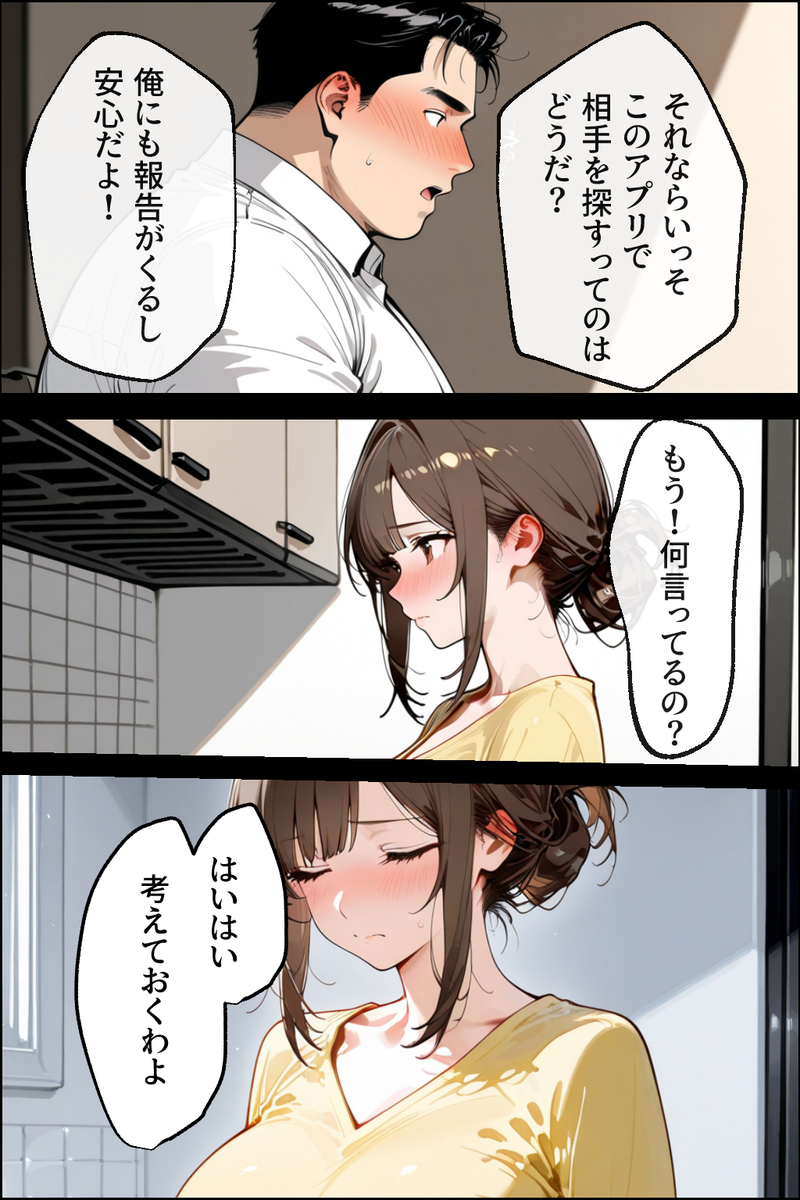 【エロ漫画】寝取らせ相手を選ぶマッチングアプリに沼る人妻さんがシコリティー